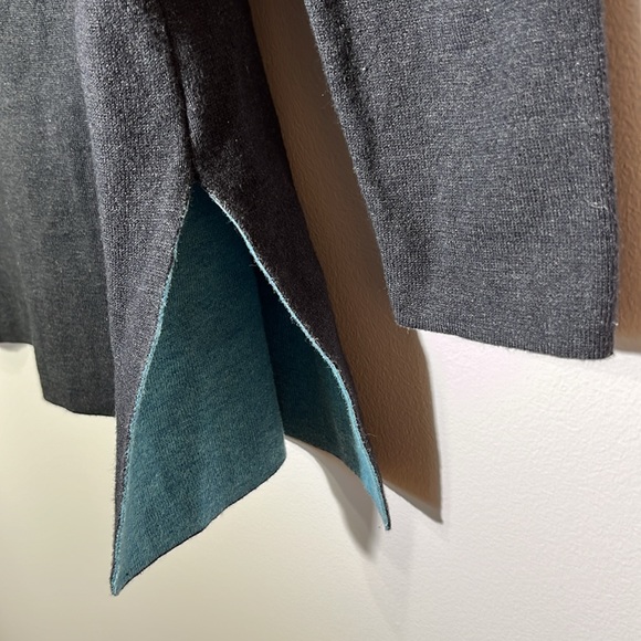 ASPEN Women’s Mock Turtleneck Charcoal Gray Blue Flip Size Large - Picture 3 of 5